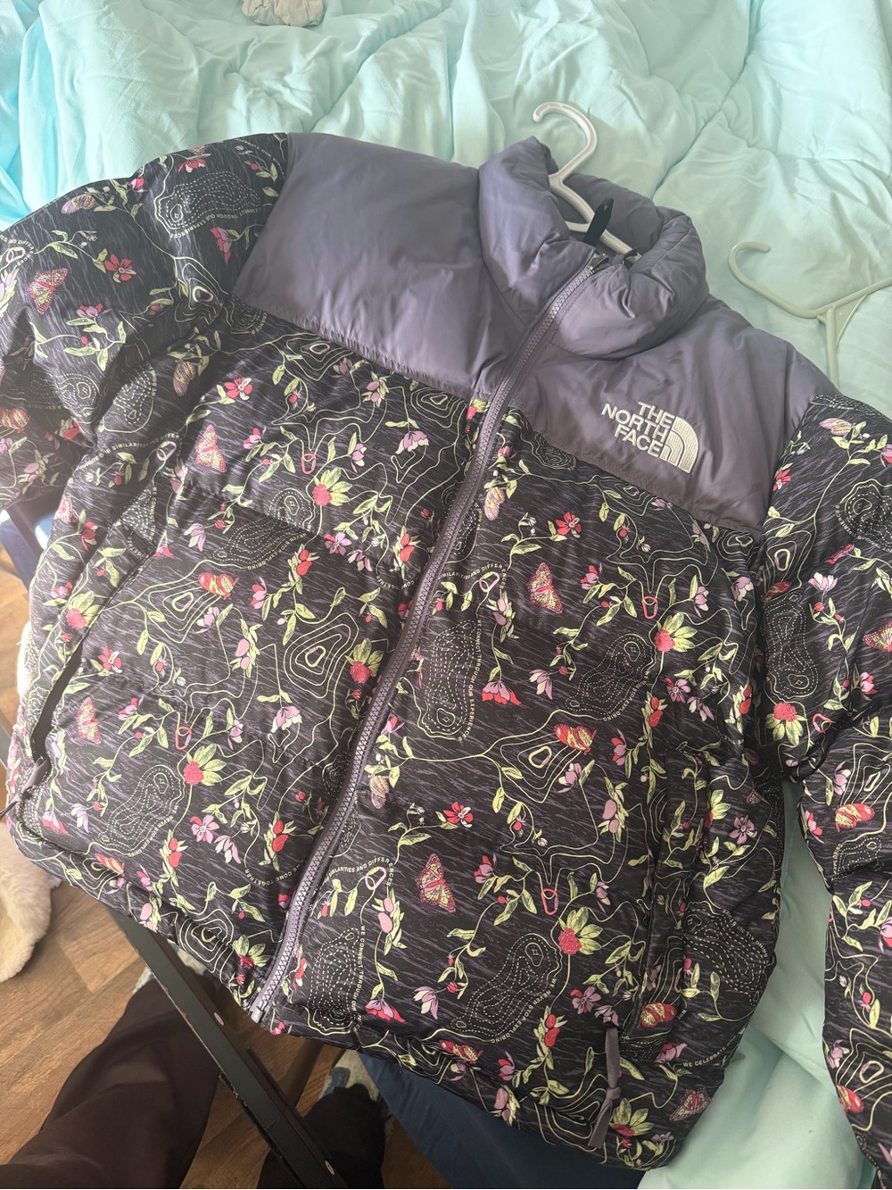The North Face Kids Purple Floral Puffer Jacket
